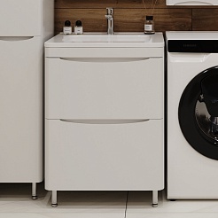 Style Line Мебель для ванной Бергамо Мини 60 белая Люкс антискрейтч Plus – фотография-19